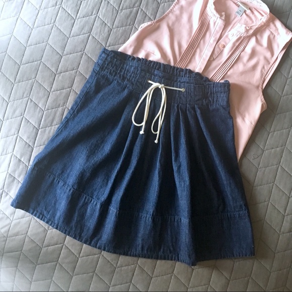 Chambray Skirt with Drawstring Tie size XS - Picture 2 of 4